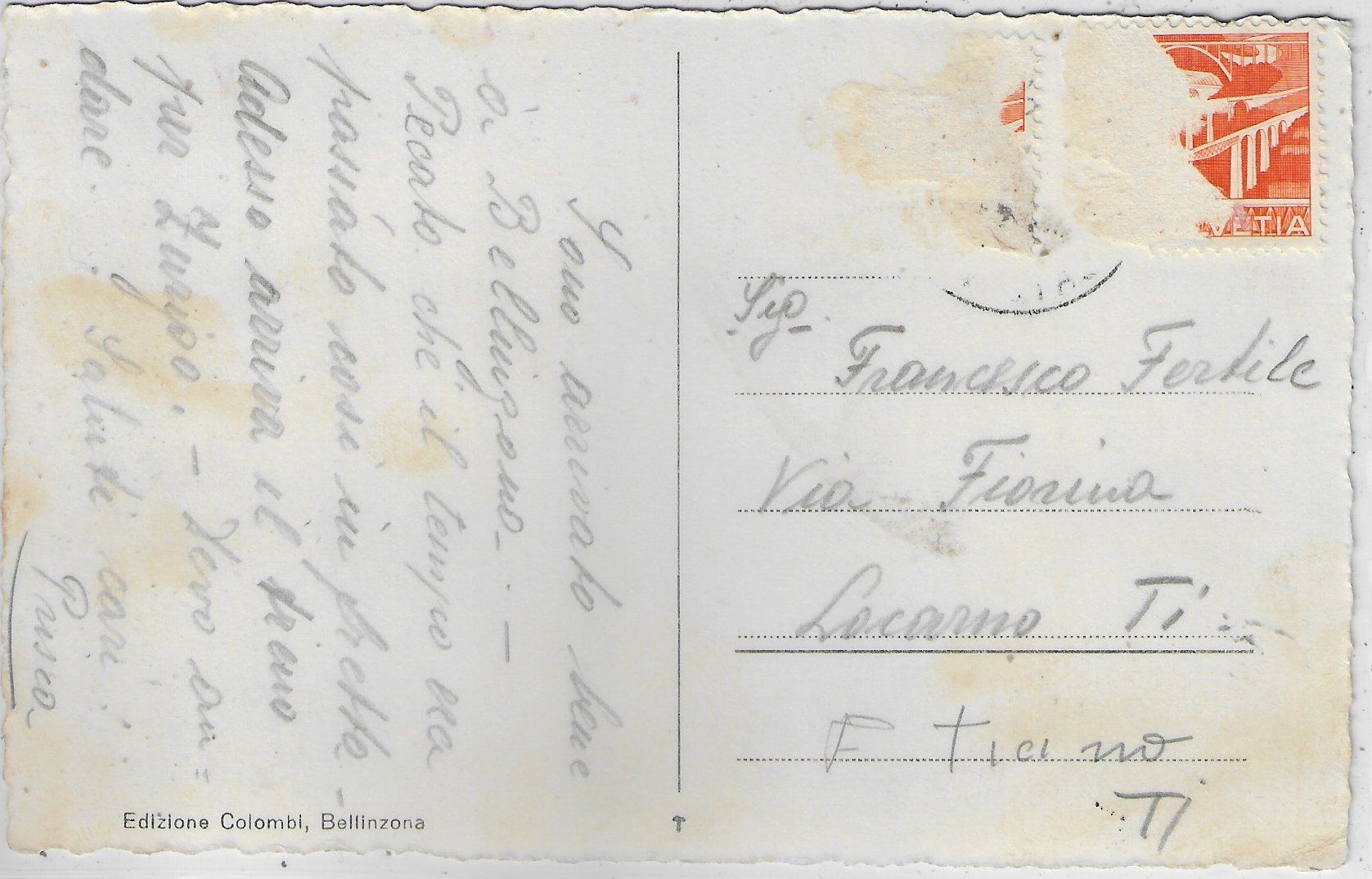Cartoline postali: Bellinzona - Castello di Svitto – Usato da Ettingen venduto da Kartenplanet 1
