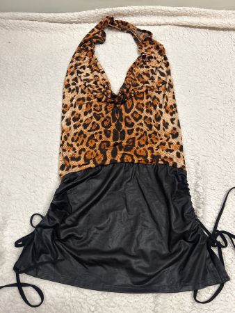 Minikleid Partykleid mit sexy Ausschnitt Leopard Gr M NEU