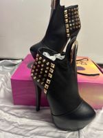 Plateau Stiefelette schwarz Gr 35 Neu