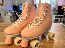 Retro Rollschuhe Rosa/Weiss Gr. 38