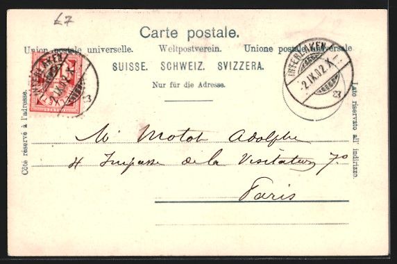 Ansichtskarten: AK Brienz, Uferpartie mit Kirche, 1902 – Gebraucht aus Berlin von bartko-reher 1
