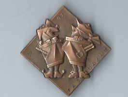 Fasnachtsplakette Basel, "Blaggedde" 1997 (Bronce)