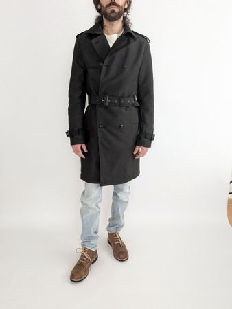 Zara Herren Trenchcoat, Gr. S, schwarz, Übergangsjacke