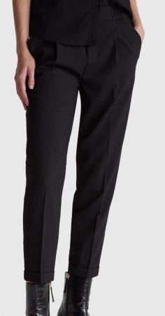 Benetton schwarze Hose mit Bundfalten 34 Chinohose