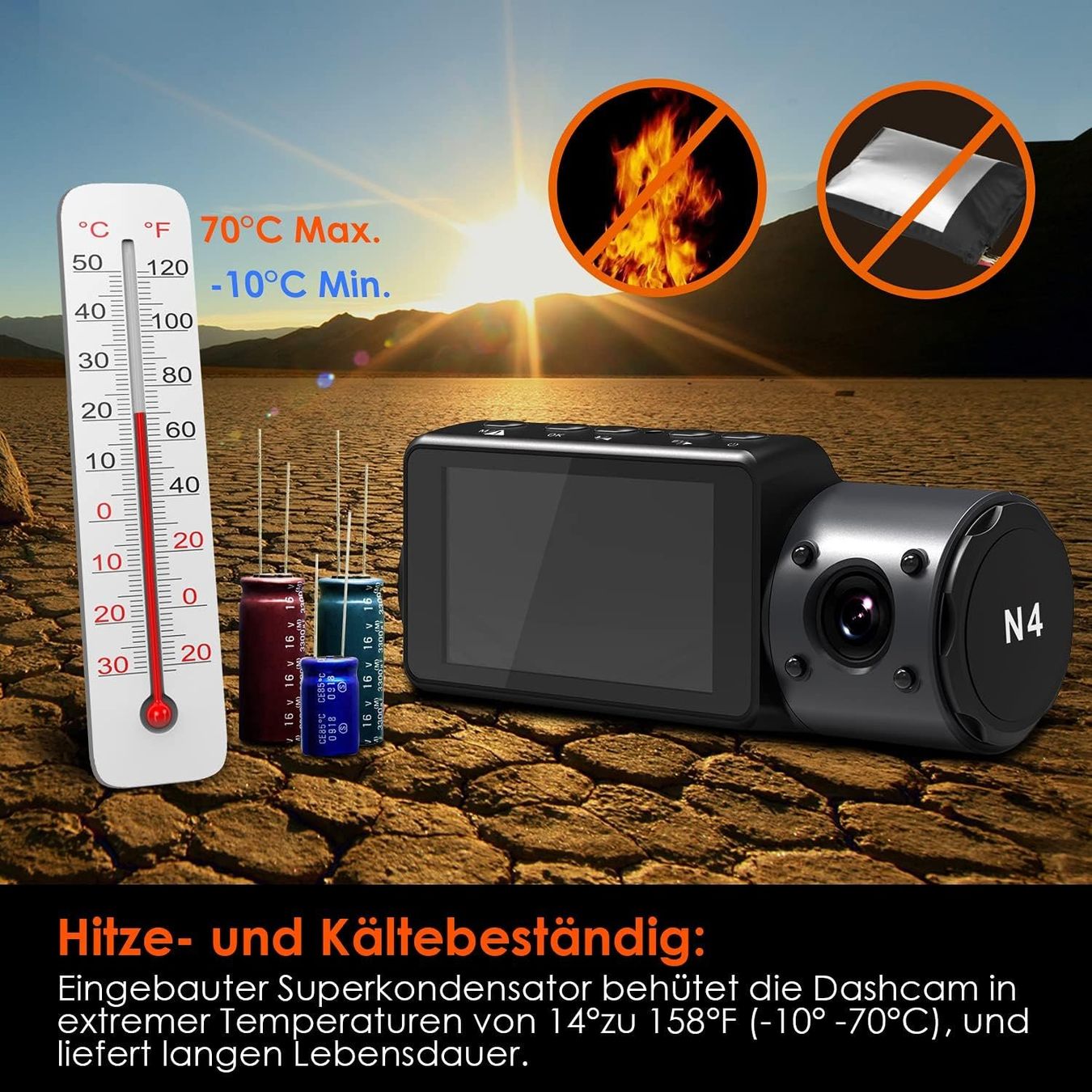 Action Cam: 4K Dashcam Auto 2.5K+ 2.5K+ 1080P – Nuovo e nell'imballaggio originale da Nuglar venduto da SaleRitter 4