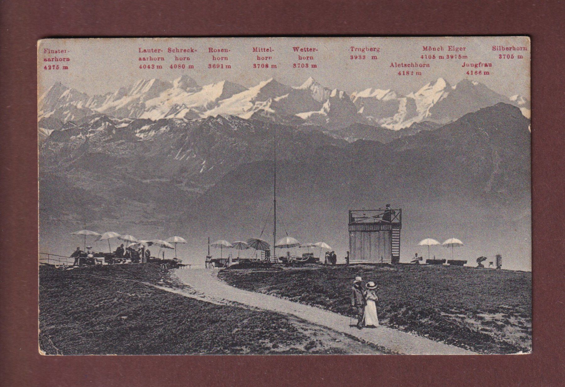 Cartoline postali: RIGI-KULM - Leute - 1910 – Usato da Pully venduto da nicecards-shop