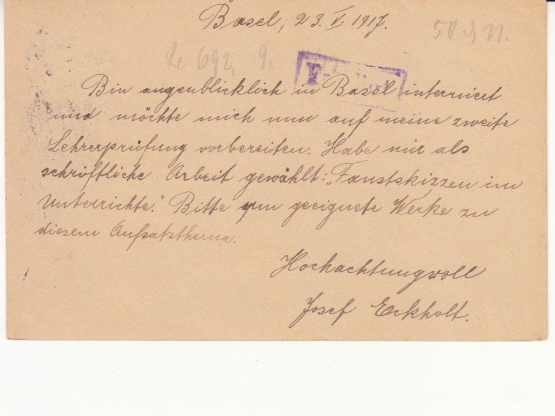 Tutti i francobolli: PK Basel - Leipzig zesuriert 1917 – Usato da Bürglen TG venduto da StampGraf 1