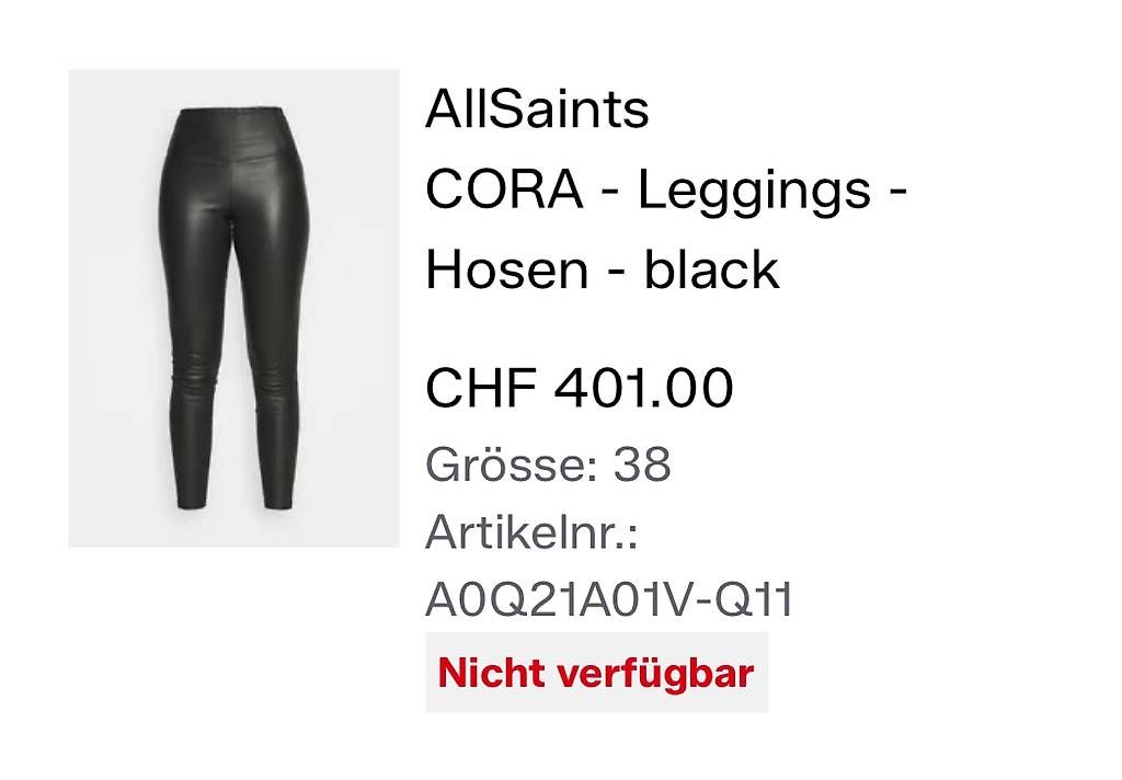 Leggings: AllSaints Leder Leggings – Nuovo (secondo la descrizione) da Zürich venduto da Duki88