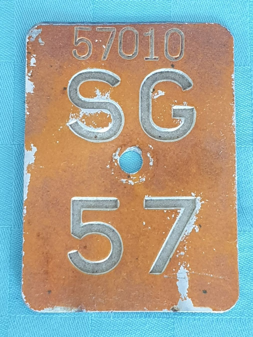 Schilder: Velonummer SG 57 – Gebraucht aus Mörschwil von spirspi