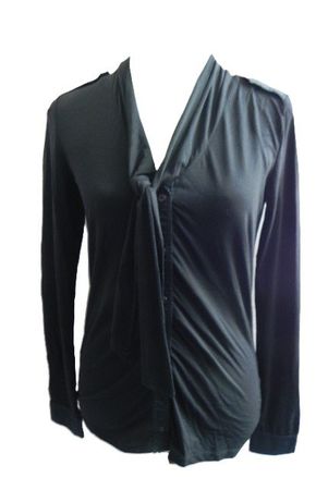 Gr. 36 38 BOSS leichtes langarm Shirt schwarz Schluppe