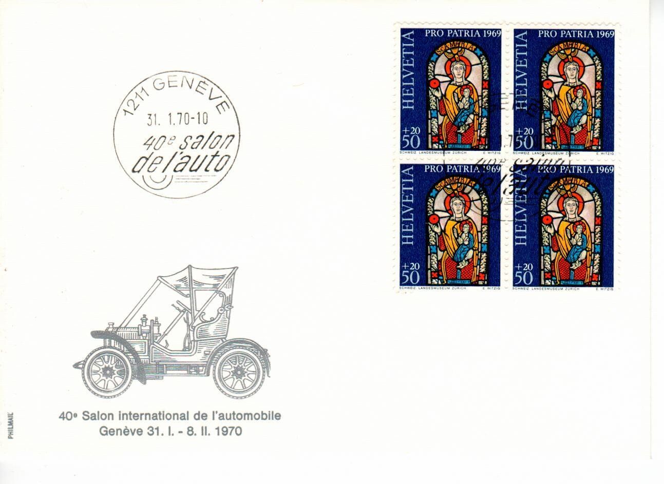 Tutti i francobolli: 10 Briefe / Karten - Auto Salon Genf – Usato da Wolhusen venduto da Curver9 9