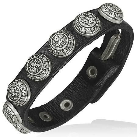 Bracciali & Braccialetti: Lederbracelet Leder-Armband mit Nieten – Nuovo (secondo la descrizione) da Schwanden GL venduto da UHRKNALL