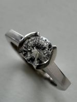 Weissgold Ring 750, Gr. 50 mit Diamant ca. 0.33ct.
