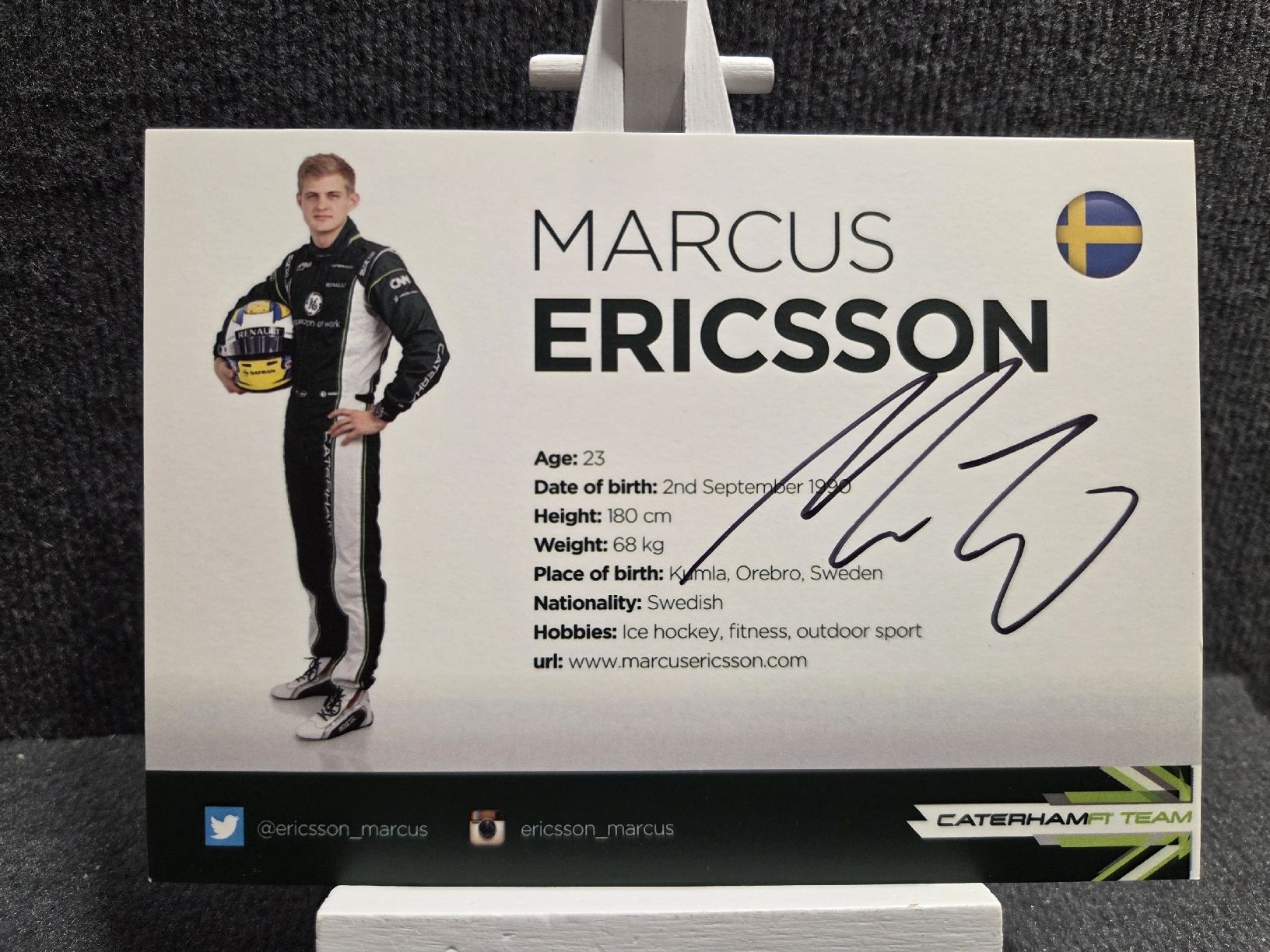 Autographes: Original Signiert vom Markus Ericsson  – D'occasion à Wetzikon ZH par AmacherM 1