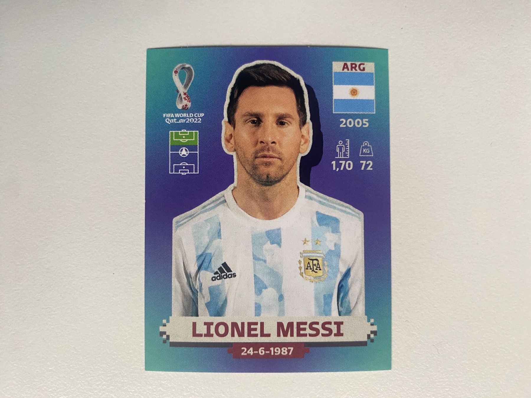 Panini Carte collezionabili: Panini Bild Messi. Argentinien WM 2022. Seltene Version – Usato da Hergiswil LU venduto da FcMalkov