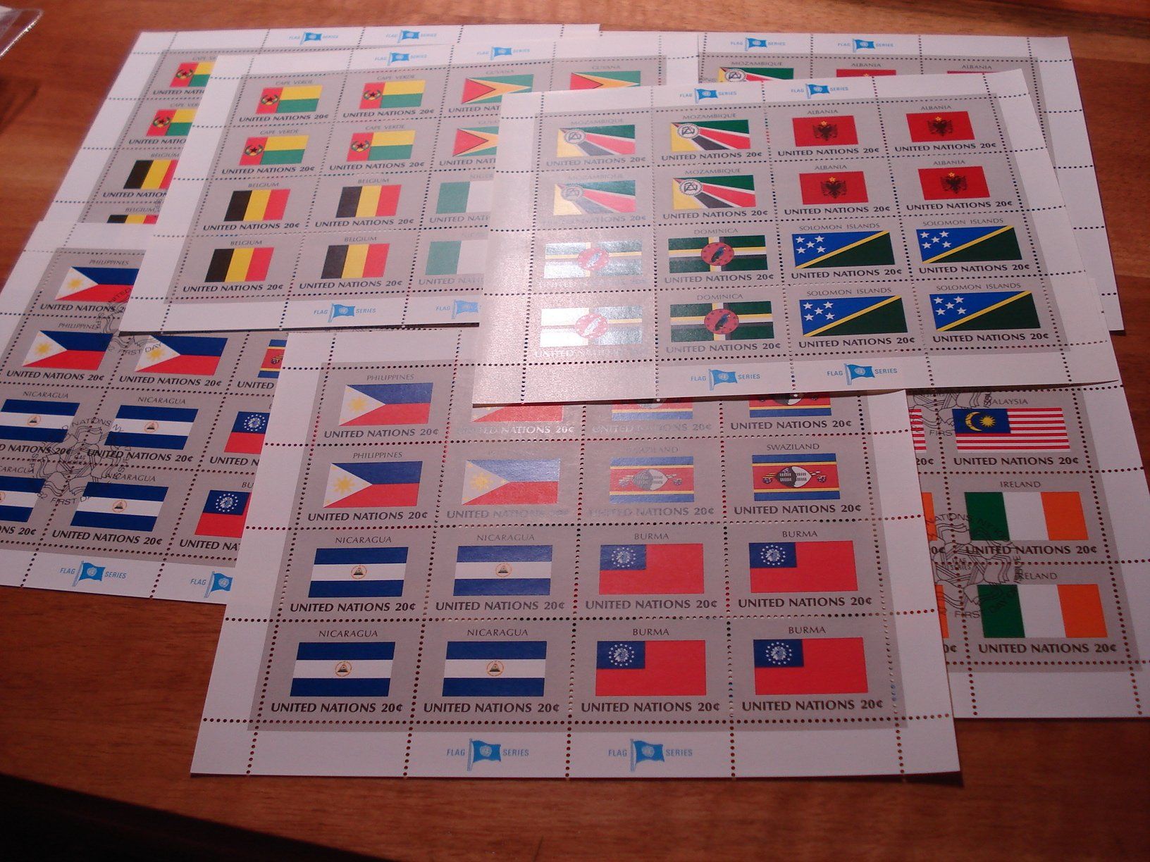 Tutti i francobolli: Set Bogen United Nations, New York 7 Bogen **/o – Usato da Niederwil AG venduto da morostahu 2