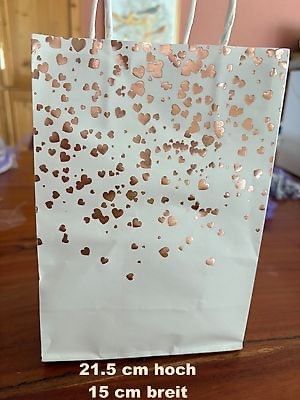 Geschenktasche mit Herzmuster, neu 21.5 x 15 cm