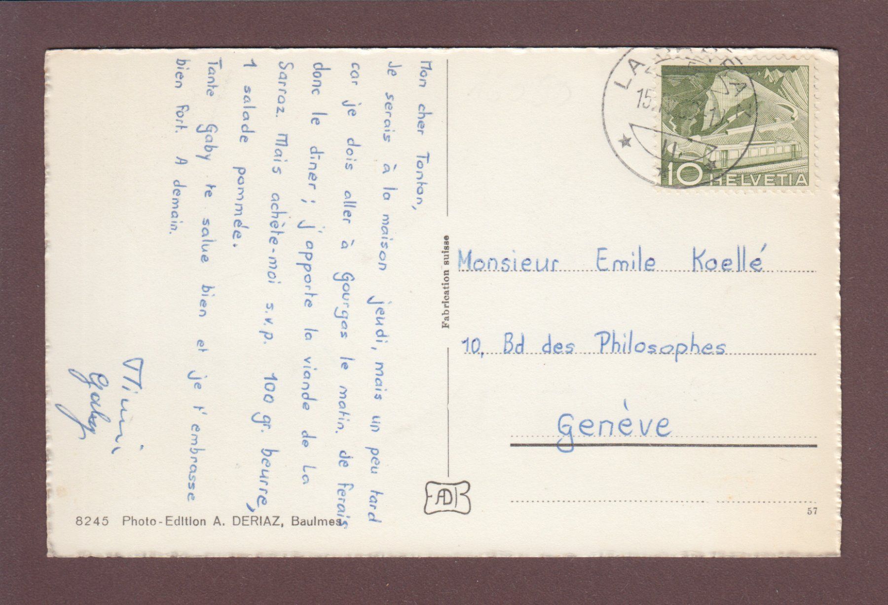 Cartoline postali: Château de LA SARRAZ - 1959 – Usato da Pully venduto da nicecards 1