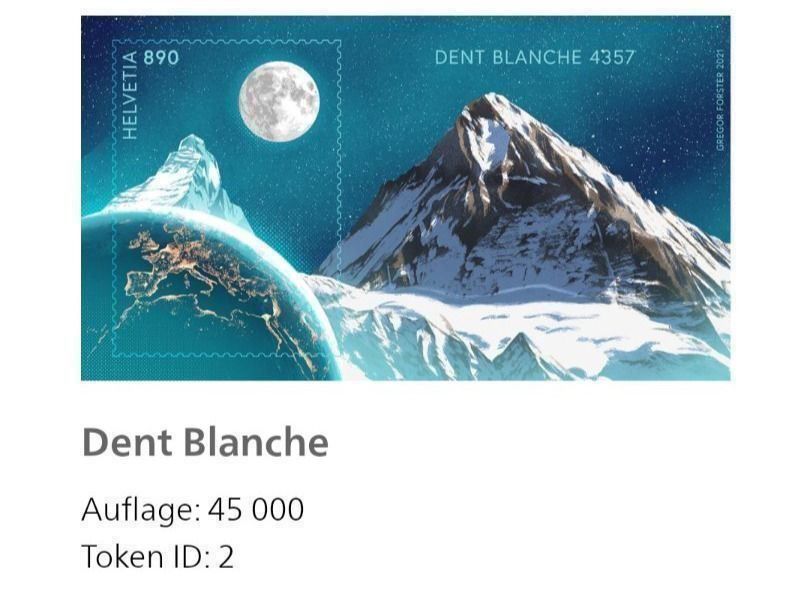 Tutti i francobolli: Crypto Stamp ID2 inkl. NFT: Dent Blanche SBK 175.- – Nuovo e nell'imballaggio originale da Zürich venduto da Alain-Phila 1
