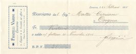 Fratelli Varini Locarno Kambiale cheques