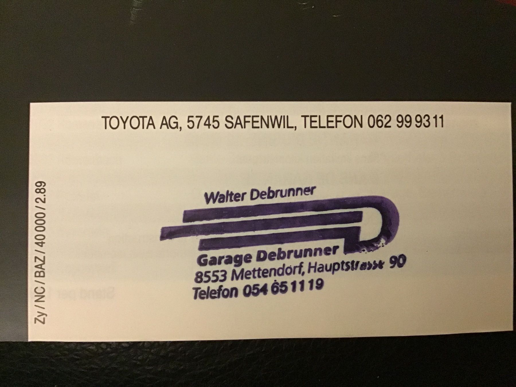 Toyota Dokumente: Toyota Programm Verkaufsprospekt 1989 – Gebraucht aus Scherzingen von Starseller62 9