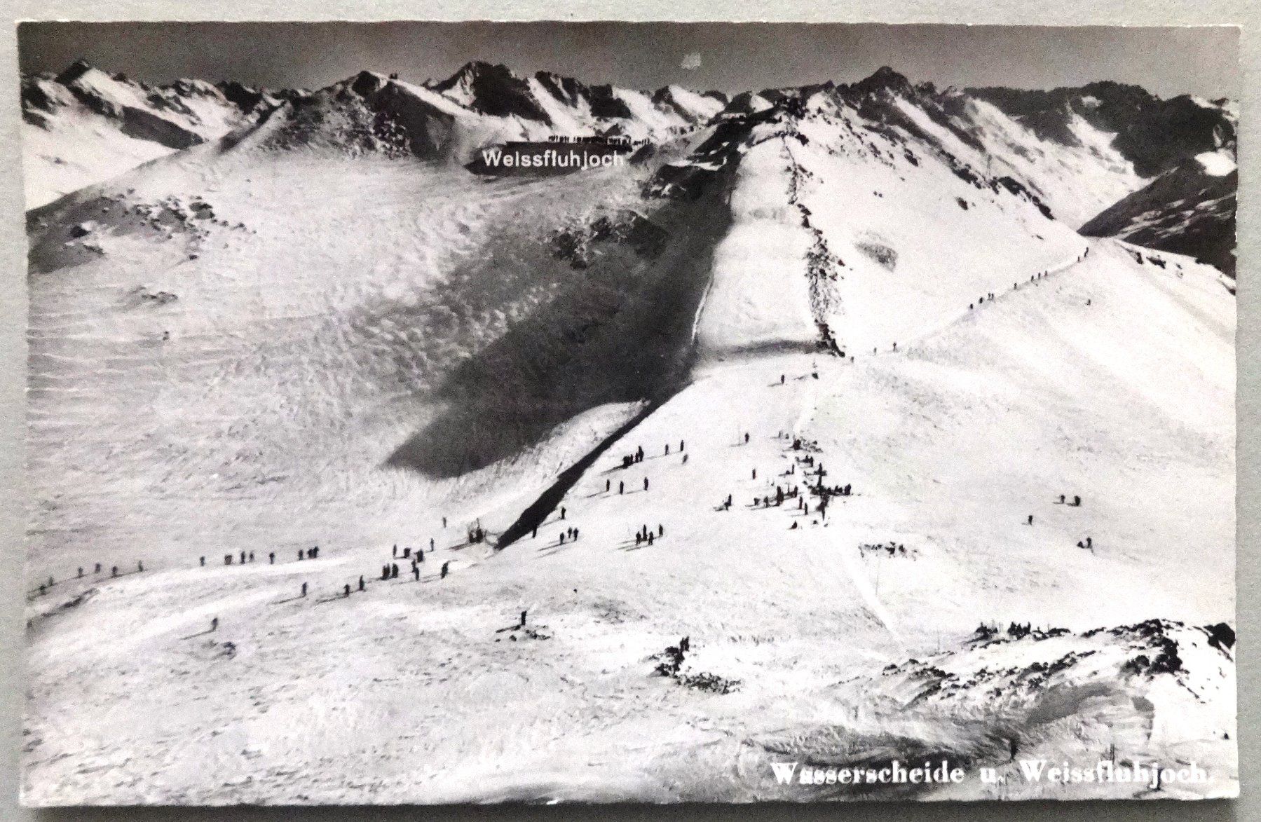 Cartoline postali: Wasserscheide u. Weissfluhjoch, Parsenn – Usato da Fétigny venduto da Billy2miny