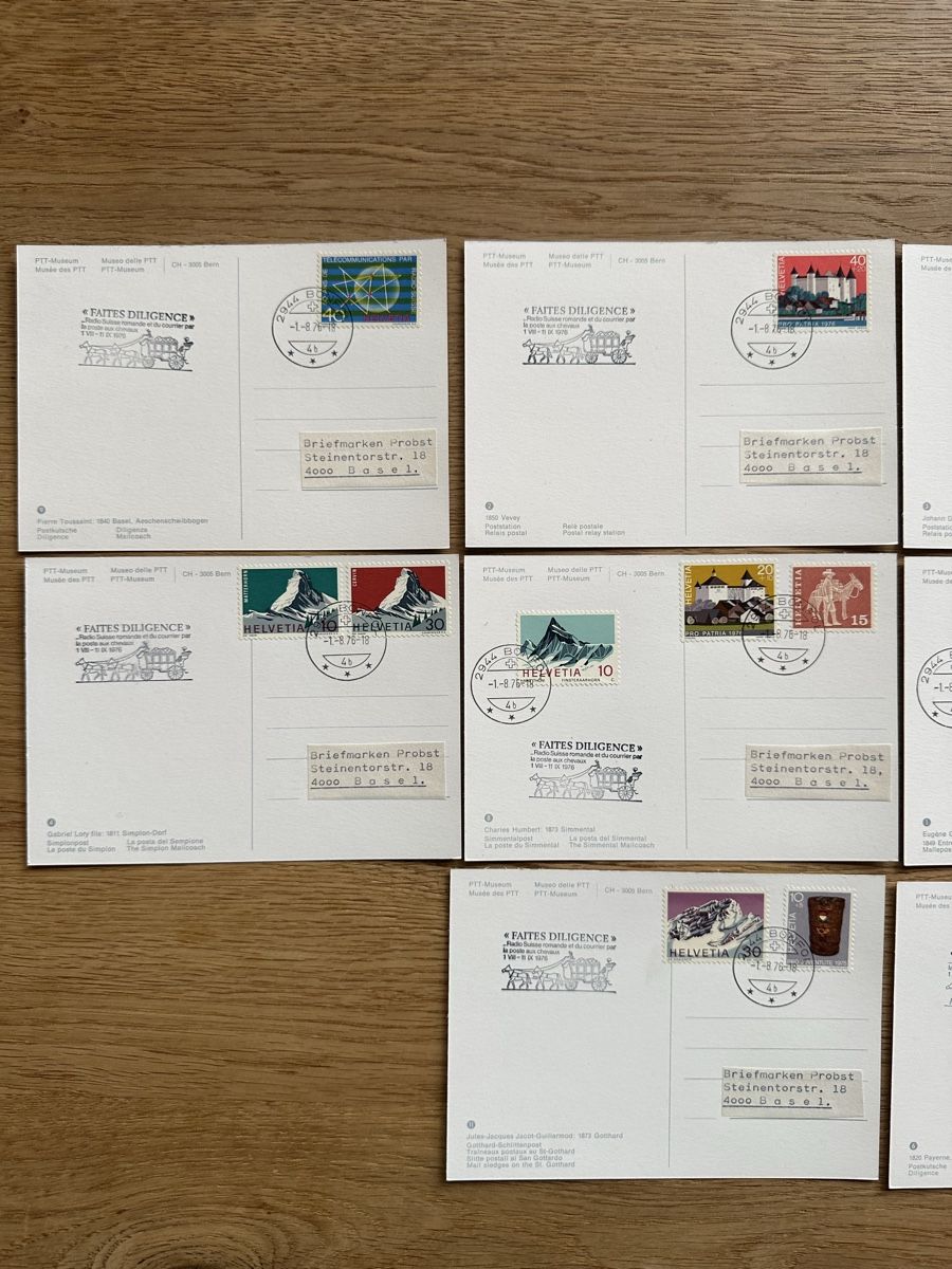 Alle Briefmarken: Schweiz - 11x PTT Museum Anichtskarten top Erhalten  – Gebraucht aus Schmitten / FR von Samsara169 5