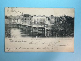 Gruss aus Basel - 1903 - Bau der Notbrücke