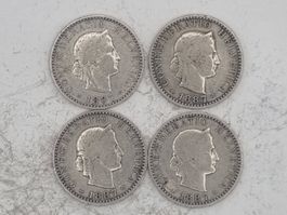 20 rappen 1887 Seltene Jahre, Lot 4 Stück