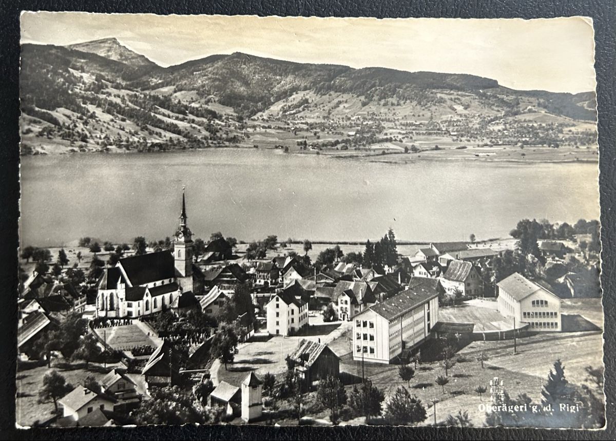 Cartoline postali: Flugaufnahme Oberägeri  – Usato da Horw venduto da Tellbub