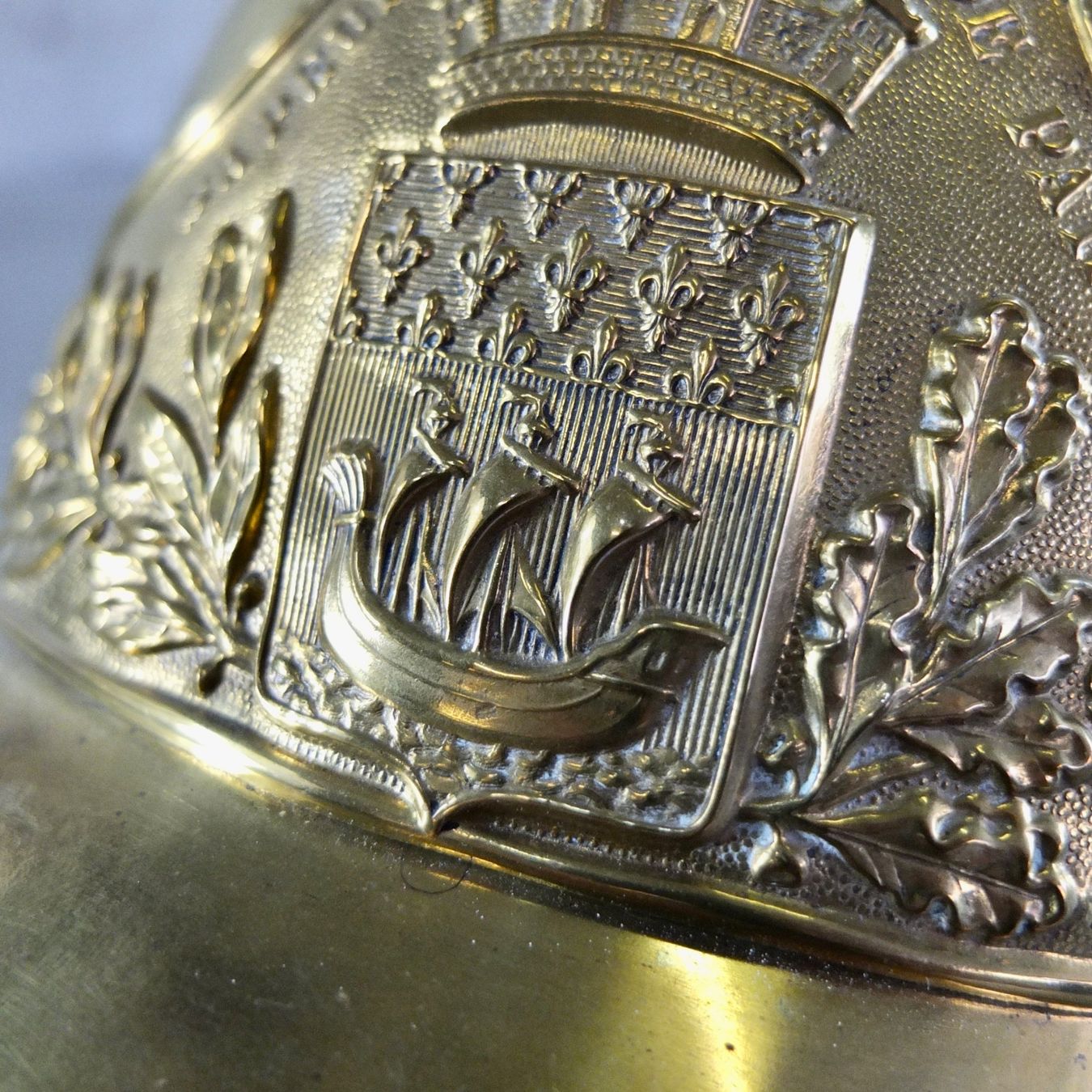 Pompieri: Originaler Pariser Feuerwehrhelm Modell 1885 – Usato da Basel venduto da Brocki-auf-dem-Wolf 8