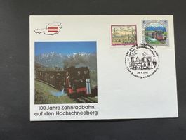 Hochschneeberg-Bahn 100 Jahre Brief gest. (E1519)