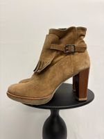 Linda Wildleder Stiefeletten Fransen braun Specksohle 41