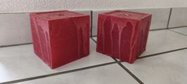 2 kubus Kerzen 9x9cm