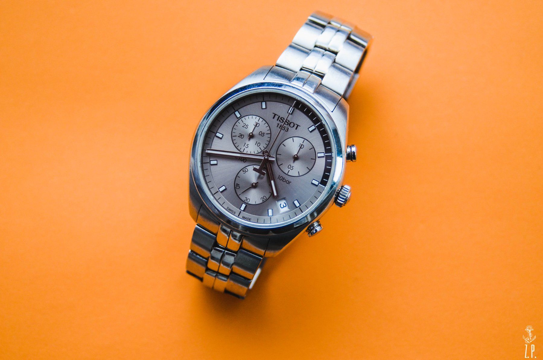Tissot Uhren: Tissot PR100 Chronograph Silver Dial Herren Uhr – Gebraucht aus Boswil von ZPwatches