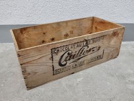alte Holzkiste Kiste CAILLERS SCHWEIZER MILCHSCHOKOLADE