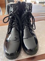 Damen Schnürstiefel schwarz Lack Grösse 41 gefüttert