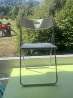 Klappstuhl weiss Metallgestell leicht gebraucht