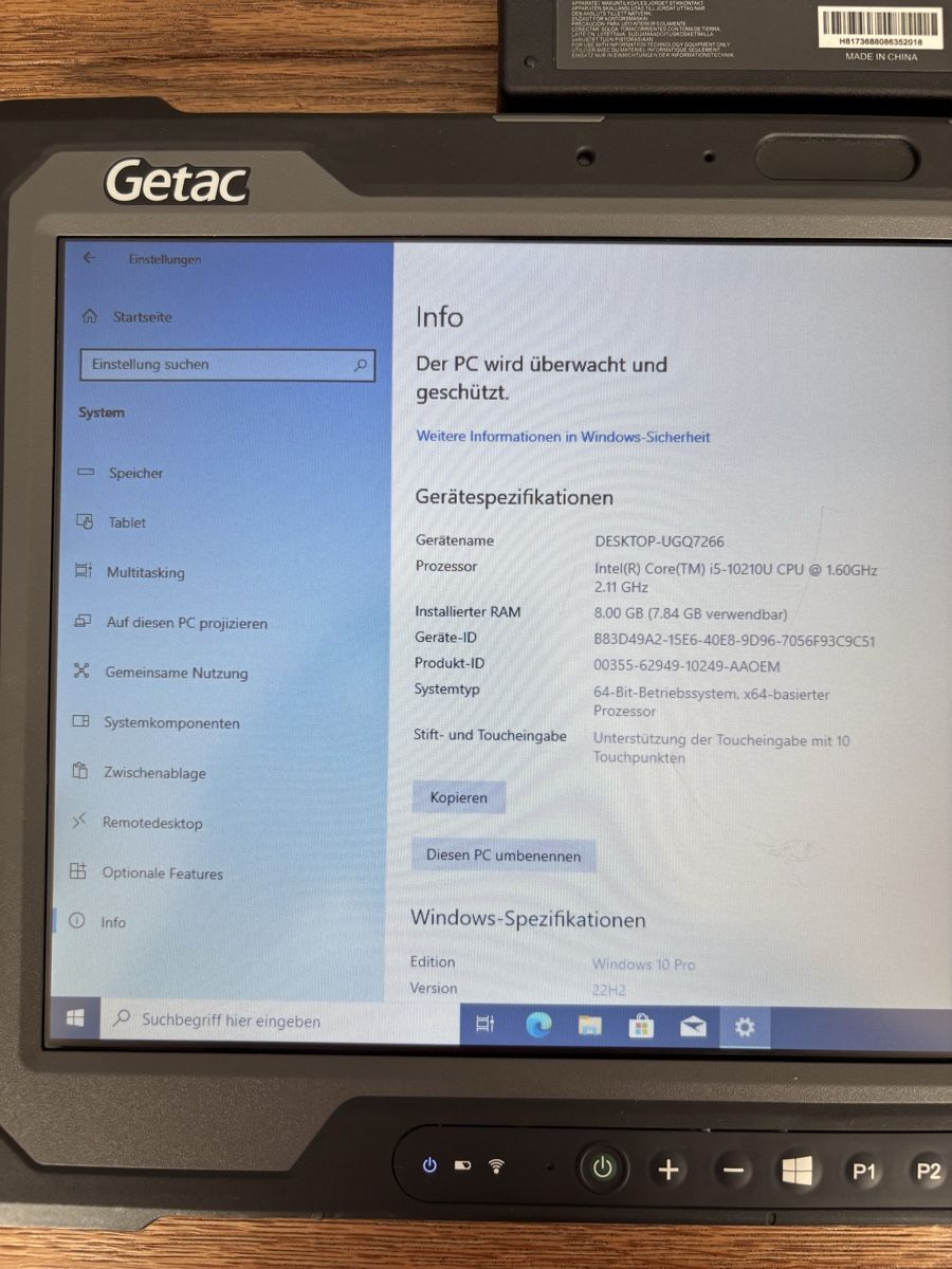 Tablet PC: Getac A140 G2 robuster Industrierechner – Usato da La Tour-de-Trême venduto da ValGruyere 4