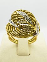 750 Gold Antiker Ring mit 7  Brillanten 10 Gramm