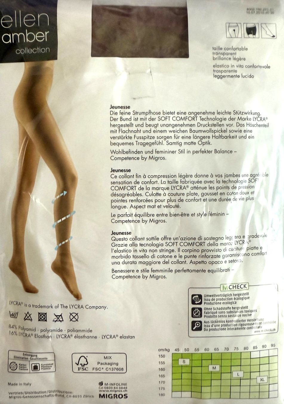 Ellen Amber Strümpfe & Strumpfhosen: Strumpfhose ellen amber Jeunesse – Neu und originalverpackt aus Menziken von ABA60 1