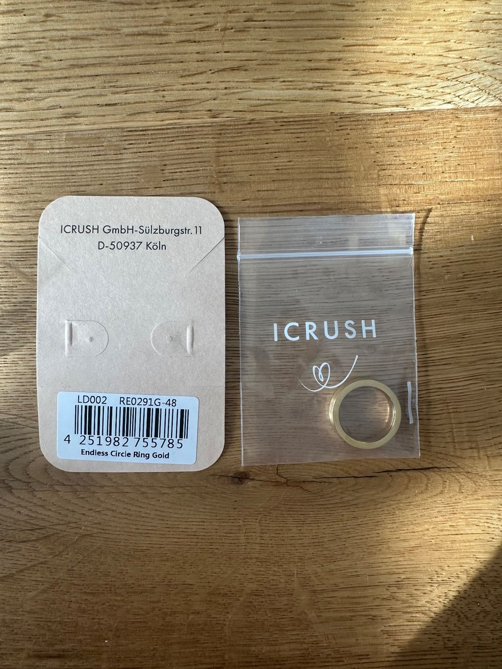 Anelli: ICRUSH Endless Circle Ring 18K vergoldet Gr. 48 – Nuovo e nell'imballaggio originale da Riedt b. Erlen venduto da sina.aline 4