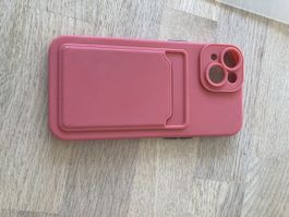Handyhülle für iPhone mit Kartenfach rosa guter Zustand