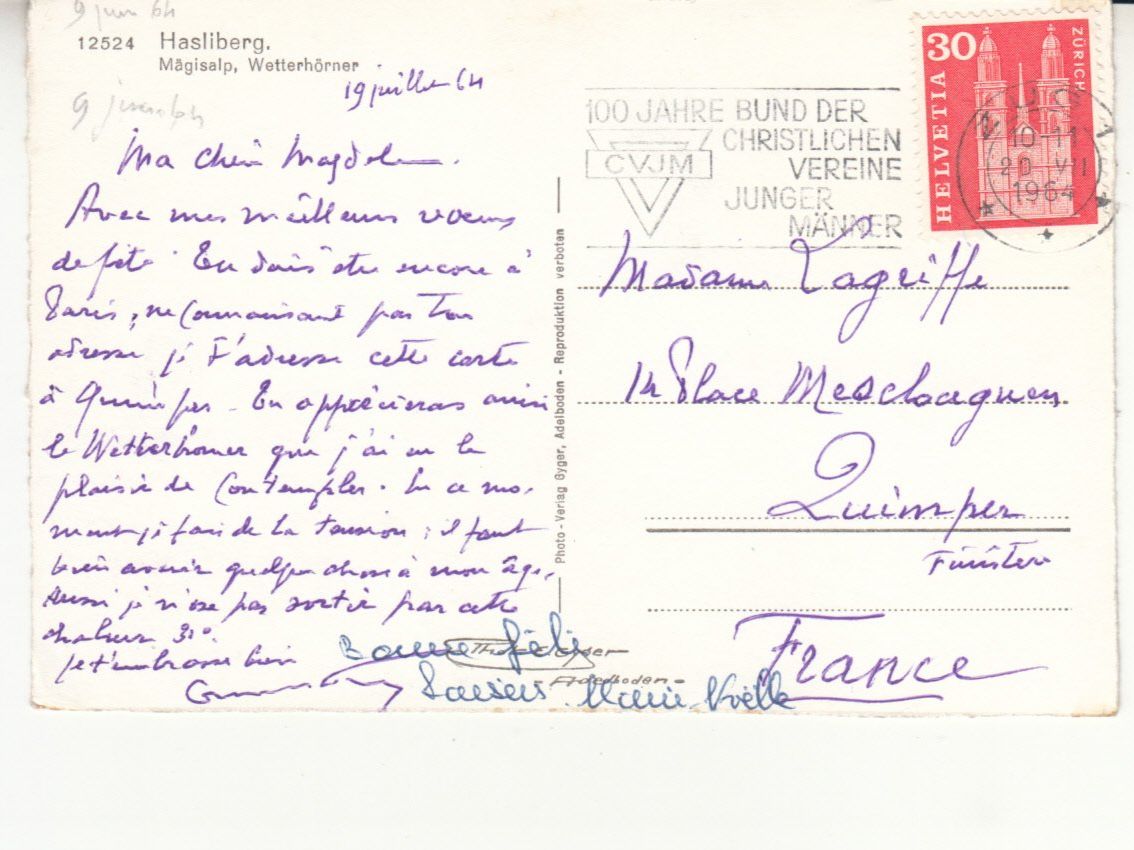 Cartoline postali: Hasliberg 1964 – Usato da Bürglen TG venduto da StampGraf 1