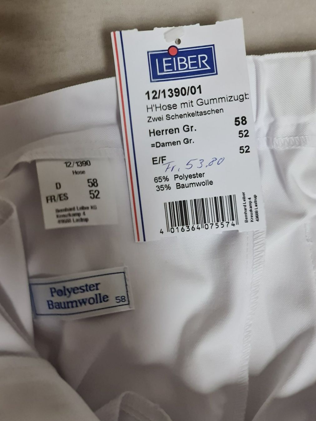 Uniformi: Leiber Kochhose Gr. 52/58 – Nuovo (secondo la descrizione) da Uerkheim venduto da Kaufoption 5