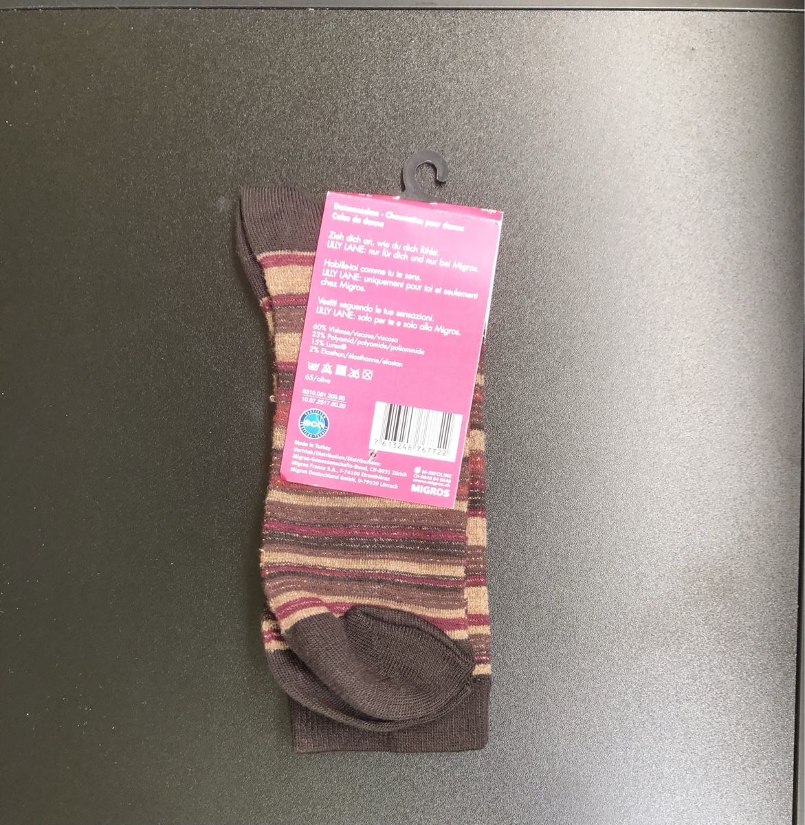 Calze: Socken gestreift Grösse 39-42 neu – Nuovo e nell'imballaggio originale da St.Gallen venduto da nitka. 1