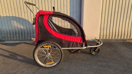 Kinderanhänger Fahrradanhänger rot/schwarz gebraucht
