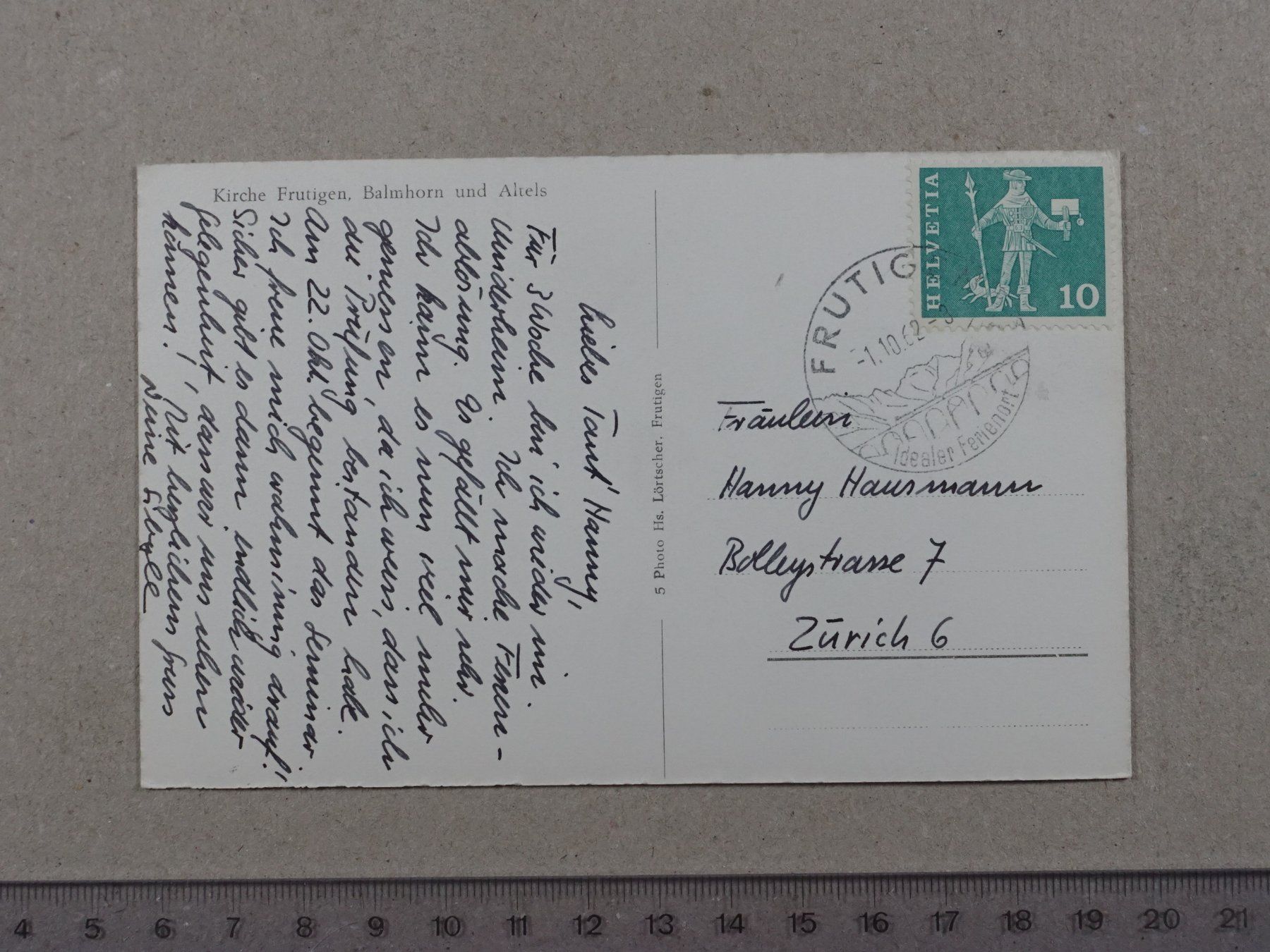 Ansichtskarten: Frutigen, Kirche, 1962 – Gebraucht aus Lenzburg von fh1 1