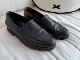 Paul Green Loafers Damen Schwarz Leder Vibram/ Grösse 37