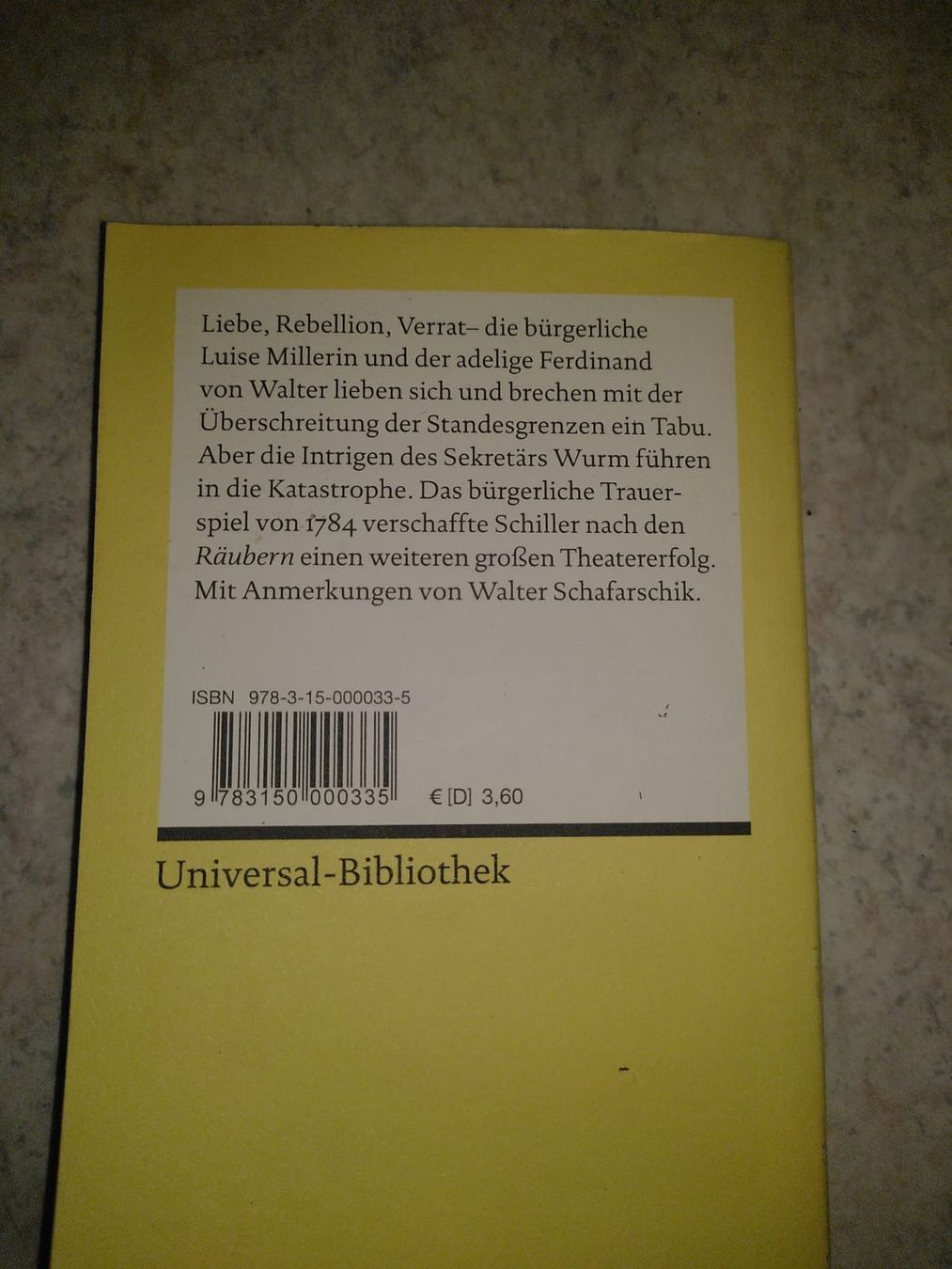Libri: Kabale und Liebe, Schiller – Usato da Wattwil venduto da res_78tj 1